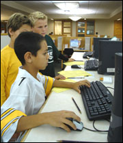 Photo of students at a class visit